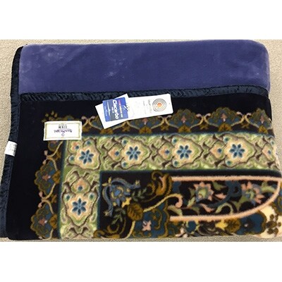 アクリル　マイヤー毛布2.4kg　シングル　ブルー　1枚　(新合繊合わせ毛布)YO2598