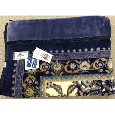 アクリル　マイヤー毛布2.6kg　シングル　ブルー　1枚　(カシミヤ・ウールわた入り)CAK135