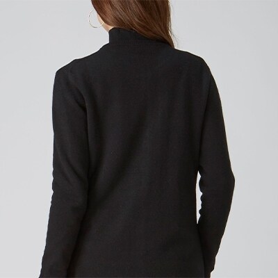 希少ベビーカシミヤ100%　女性ハイネック　セーター　L　ブラック　1枚