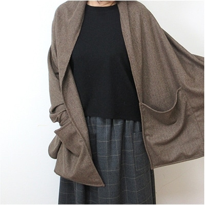 あったかくて洗える毛布羽織るタイプ　カシミヤ20%　ヘリンボン　(約70×180cm)