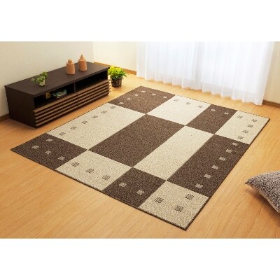 日本製　撥水・防汚　カーペット　アイボリー　1枚　　約180×220cm　 600011501型