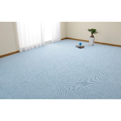 日本製　カーペット　正方形　8帖　約352×352cm　ブルー　1枚　 600016280型
