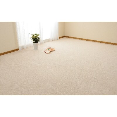 日本製　カーペット　正方形　8帖　約352×352cm　アイボリー　1枚　 600016380型
