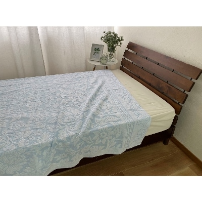 日本製　洗える　タオルケット　シングル　140x190cm　1枚　N-JK21-4010　BL