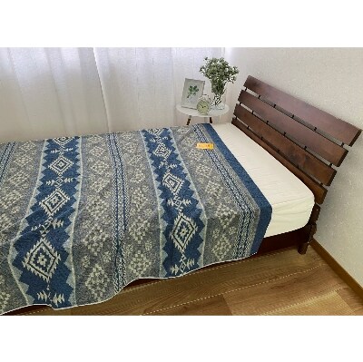 日本製　洗える　タオルケット　シングル　140x190cm　1枚　N-10202111BL