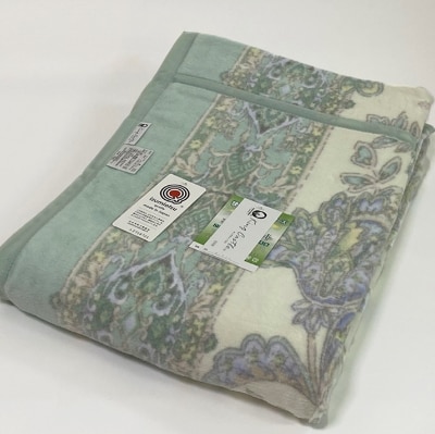 泉大津産　綿マイヤー毛布　シングル　140x200cm　グリーン　1枚　S-81726GR