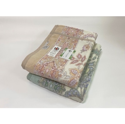 泉大津産　綿マイヤー毛布　シングル　140x200cm　グリーン　1枚　S-81726GR