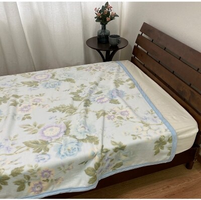 泉大津産　綿マイヤー毛布　シングル　140x200cm　ブルー　1枚　S-81722BL