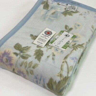 泉大津産　綿マイヤー毛布　シングル　140x200cm　ブルー　1枚　S-81722BL