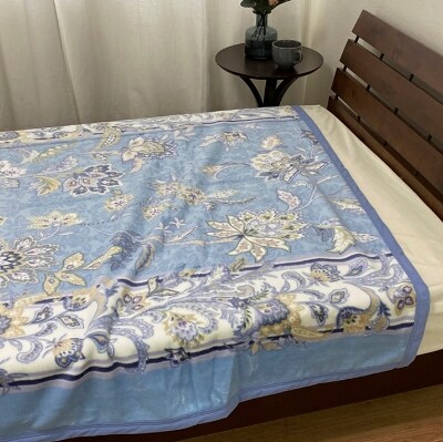 泉大津産　綿マイヤー毛布　シングル　140x200cm　ブルー　1枚　S-81723BL