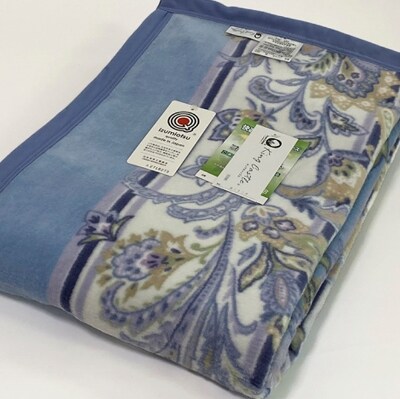 泉大津産　綿マイヤー毛布　シングル　140x200cm　ブルー　1枚　S-81723BL