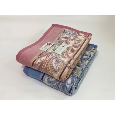 泉大津産　綿マイヤー毛布　シングル　140x200cm　ブルー　1枚　S-81723BL