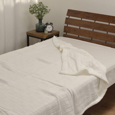 日本製　綿100%　8重織ガーゼケット　シングル　140×200cm　ベージュ　GK-80　BE