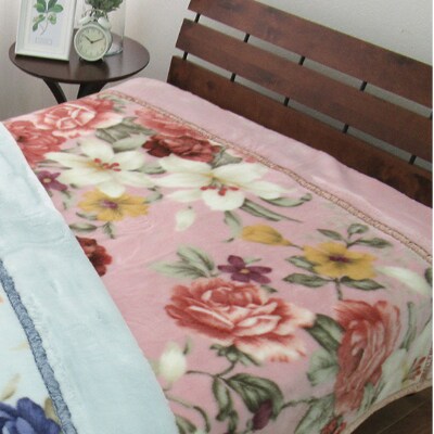 C.R.P加工毛布　マイヤー毛布　シングル　ピンク　1枚　(2枚合わせ毛布)20809PI