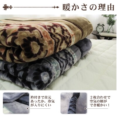 日本製　アクリル　マイヤー毛布　シングル　ブルー　1枚　(新合繊合わせ毛布)N-YO2602BL