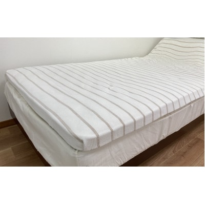 オーガニックコットン　タオルシーツ　シングル145×230cm　ボーダー　ベージュ　SNS-13BE