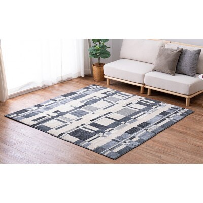 日本製　防炎カーペット　グレー　1枚　約190×240cm　600095913型