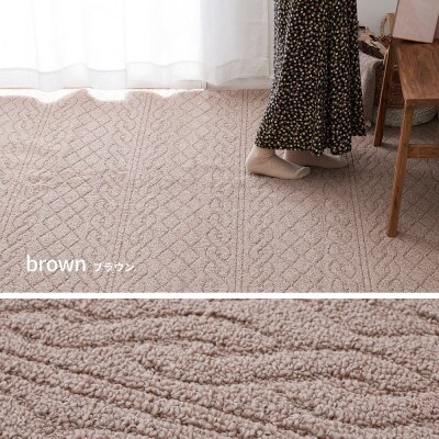 日本製　ハイスペック　カーペット　ブラウン　1枚　約130×185cm　350116601型
