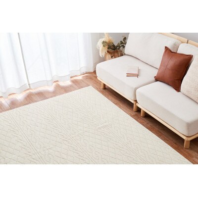 日本製　ハイスペック　カーペット　アイボリー　1枚　約130×185cm　350116611型