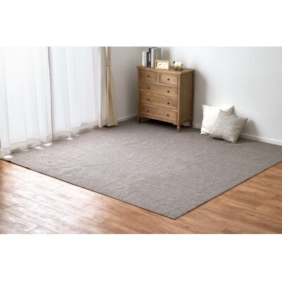 日本製　防炎　カーペット　グレー　1枚　8帖　約352×352cm　600092780型