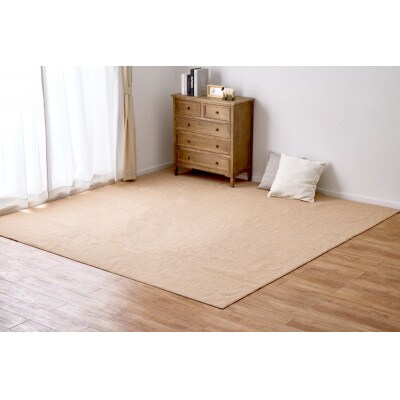 日本製　防炎　カーペット　ベージュ　1枚　8帖　約352×352cm　600092680型