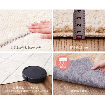 日本製　光触媒高機能　カーペット　アイボリー　1枚　約130×185cm　600092910型