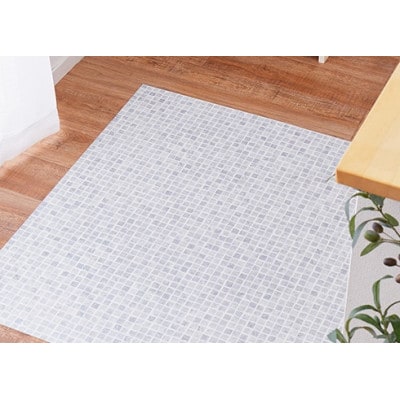 日本製　撥水・防炎　フリーカーペット　　約90×150cm　タイル　700040281型