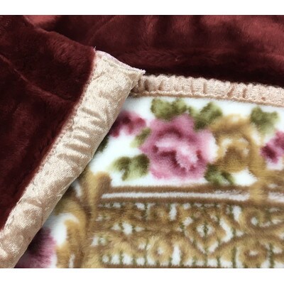 日本製　アクリル　マイヤー毛布　シングル　ワイン　1枚　(新合繊合わせ毛布)1684EN