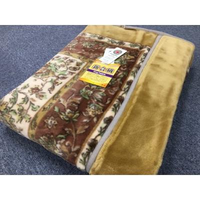 日本製　アクリル　マイヤー毛布　シングル　ベージュ　1枚　(新合繊合わせ毛布)1638BE