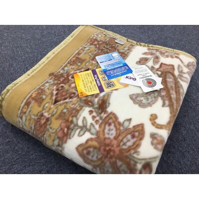 日本製　アクリル　マイヤー毛布　シングル　ベージュ　1枚　(新合繊ニューマイヤー毛布)1192BE