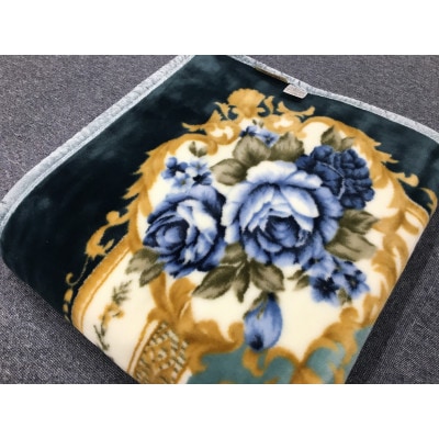 日本製　アクリル　マイヤー毛布　シングル　ネイビー　1枚　(新合繊ニューマイヤー毛布)1194NB