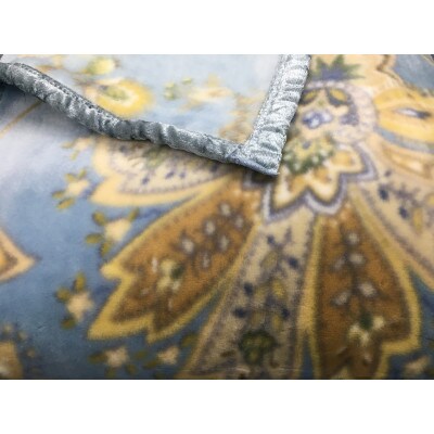 日本製　アクリル　マイヤー毛布　シングル　ブルー　1枚　(新合繊ニューマイヤー毛布)1196BL