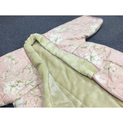 泉大津市産　遠赤わた入り　マイヤー毛布夜着　200cm丈　ピンク　1枚　9374PI