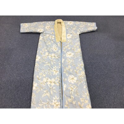 泉大津市産　遠赤わた入り　マイヤー毛布夜着　200cm丈　ブルー　1枚　9374BL