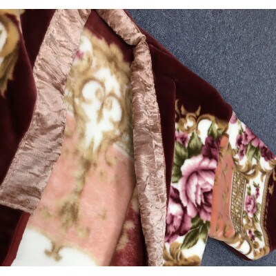 泉大津市産　新合繊アクリル　マイヤー毛布夜着　200cm丈　ピンク　1枚　9434PI