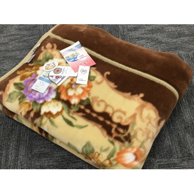 C.R.P加工毛布　マイヤー毛布　シングル　ベージュ　1枚　(合わせ毛布)20601BE