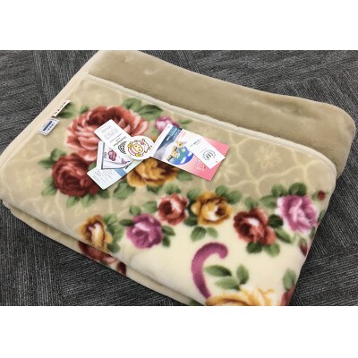 C.R.P加工毛布　マイヤー毛布　シングル　ベージュ　1枚　(合わせ毛布)20602BE