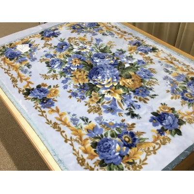 日本製　アクリル　マイヤー毛布　シングル　ブルー　1枚　(2枚合わせ毛布)N-M9821BL