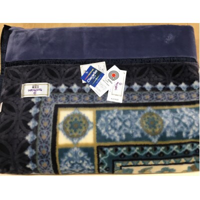 日本製　アクリル　マイヤー毛布　シングル　ブルー　1枚　(新合繊2枚合わせ毛布)N-YO2603BL