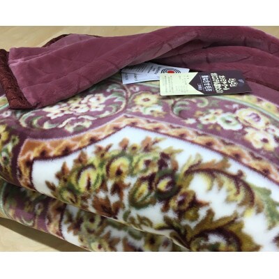 日本製　マイヤー毛布　シングル　ワイン　1枚　(カシミヤ・ウール混わた入り毛布)N-CAK144WI