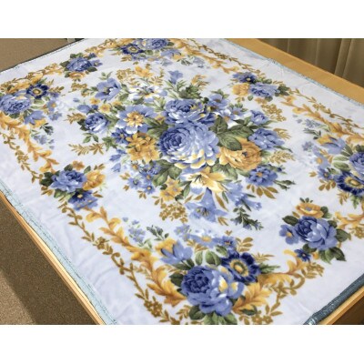 日本製　アクリル　マイヤー毛布　シングル　ブルー　1枚　(ニューマイヤー毛布)N-MO510BL
