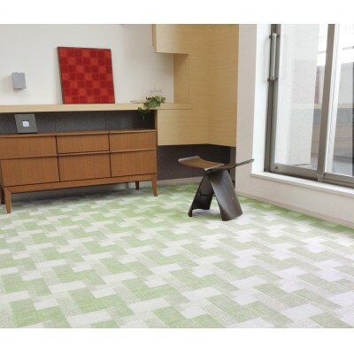日本製　抗菌　カーペット　グリーン　1枚　6帖　約261×352cm　600003560型