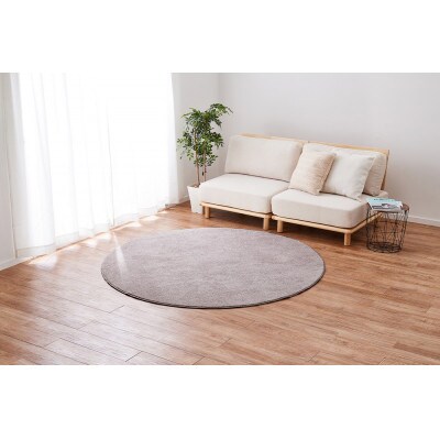 ワンランク上のナイロン　丸形カーペット　ベージュ　1枚　　直径約130cm　350116803型