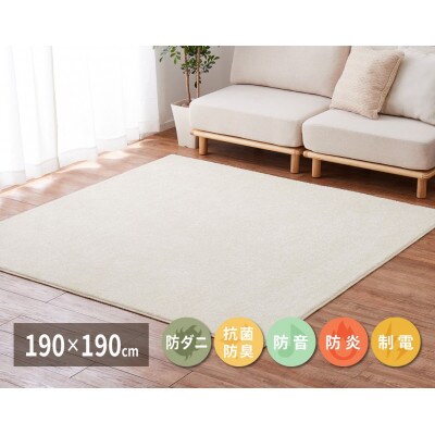 ワンランク上のナイロン　カーペット　アイボリー　1枚　　約190×190cm　350116811型