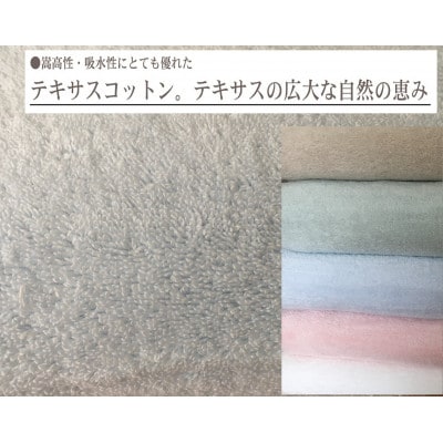 TEXSAS　COTTON　100%　タオルケット　シングル　ブルー　1枚　SNT-20TXBL
