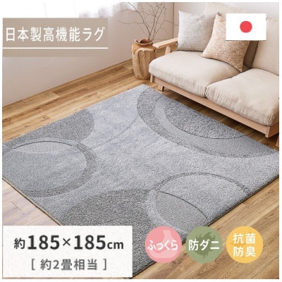 日本製ふっくら厚手の防ダニ・抗菌防臭加工　カーペット　1枚　約185×185cm　350118317