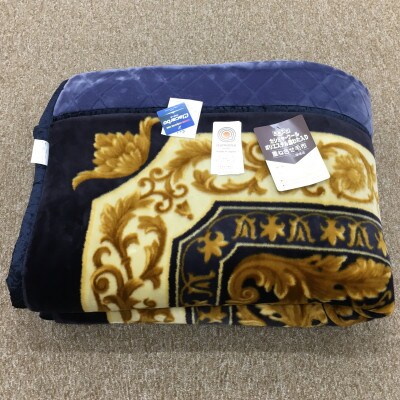日本製　マイヤー毛布　シングル　ブルー　1枚　(カシミヤ・ウール混わた入り毛布)CAK‐151KO
