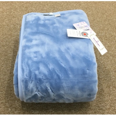 日本製　丸洗いOK　マイヤー毛布　シングル　ブルー　1枚　(ニューマイヤー毛布)MO-321BL