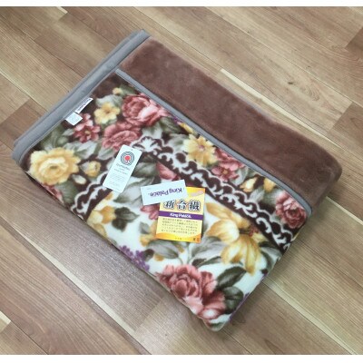 日本製　マイヤー毛布　シングル　(新合繊　2枚合わせ毛布)　1枚　ベージュ　1639BE