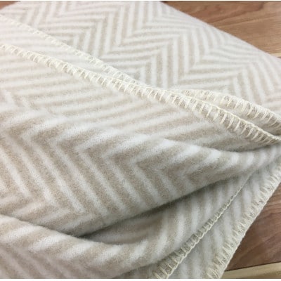 『睡眠環境・寝具指導士』推奨　ウール100%(毛羽部分)毛布　シングル　ベージュ　WOOL-1BE